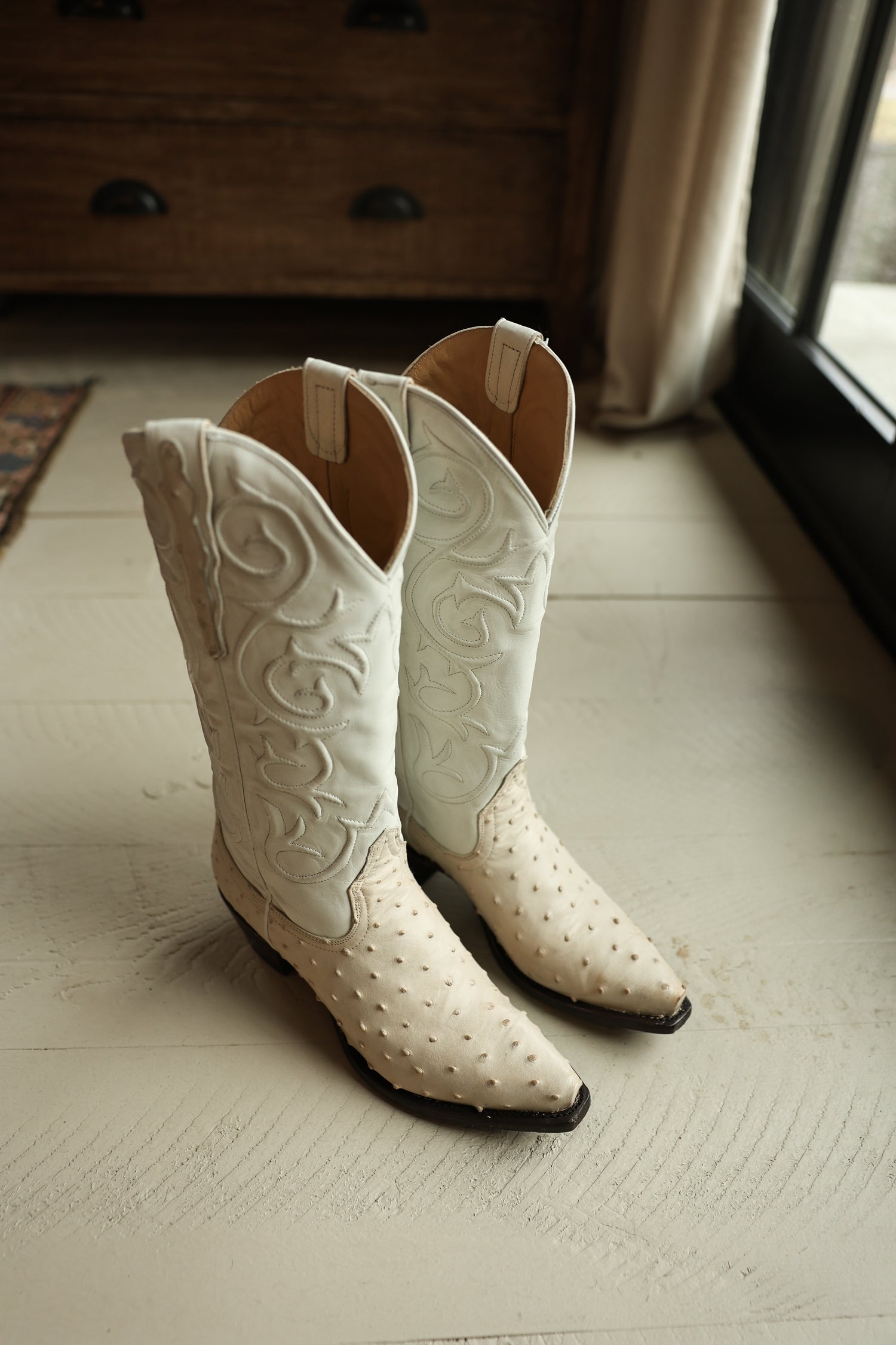 Stetson Womens Callie Ostrich Boot cream cowboy boot snip toe western boot at boltranchstore.com free shipping wedding boot rodeo outfit boot  12-021-6118-4337