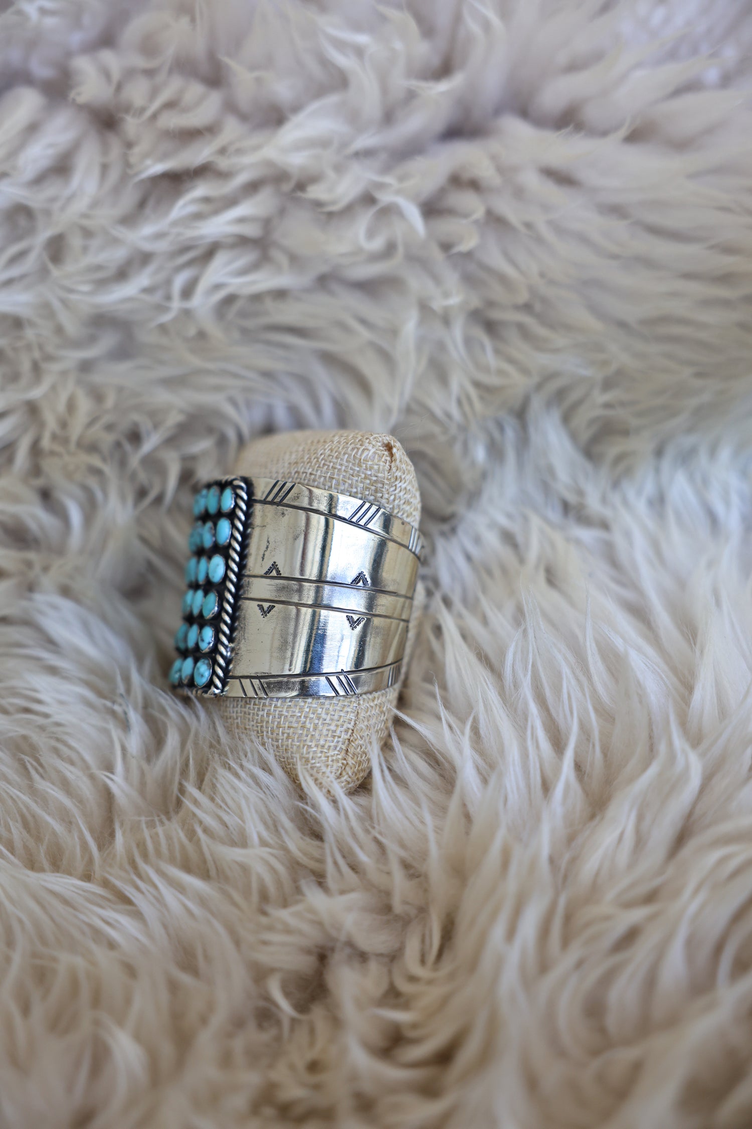 Paige Wallace Tiny Turquoise Ovals Cuff