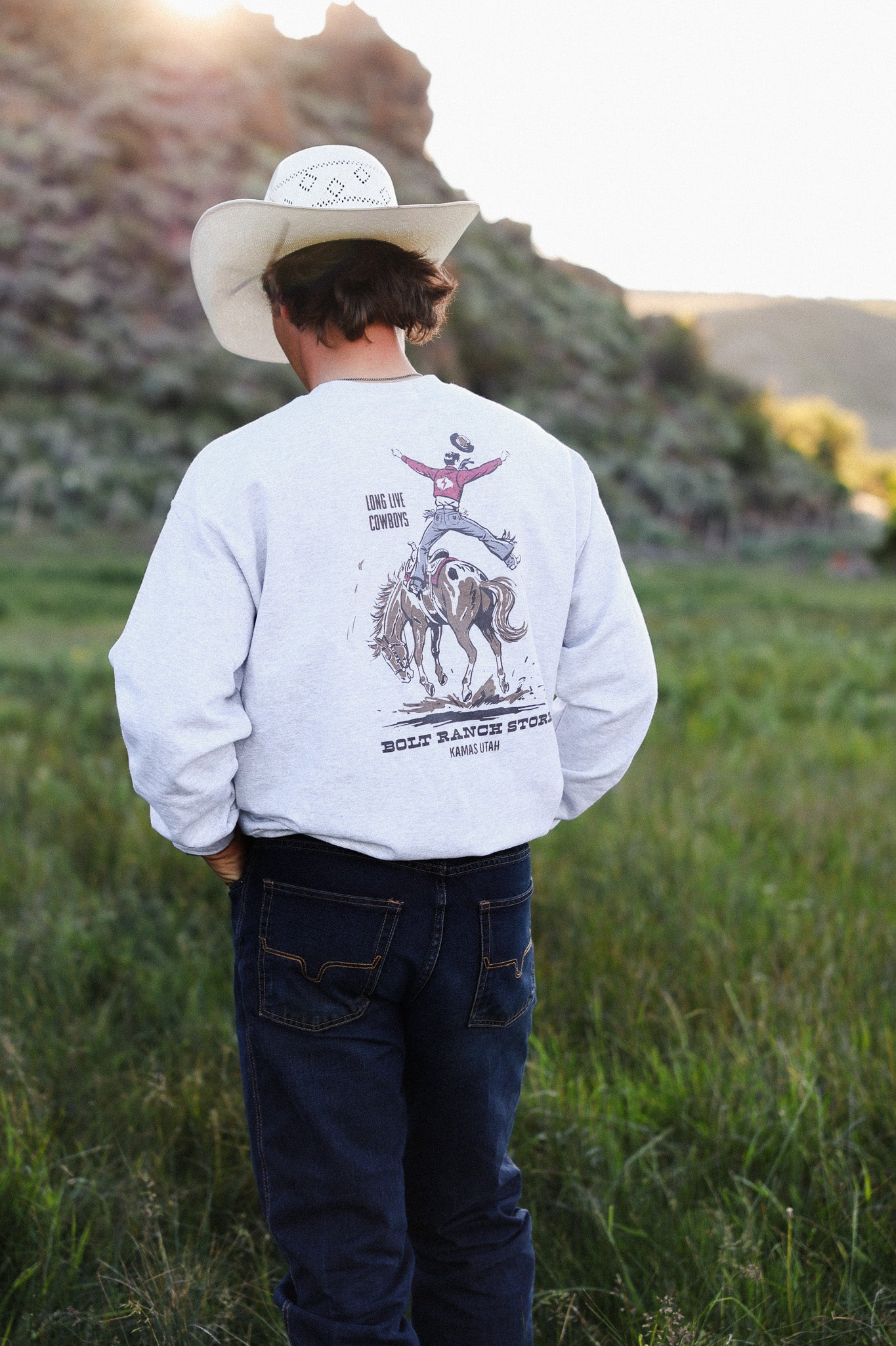 Bolt Ranch Long Live Cowboys Crewneck