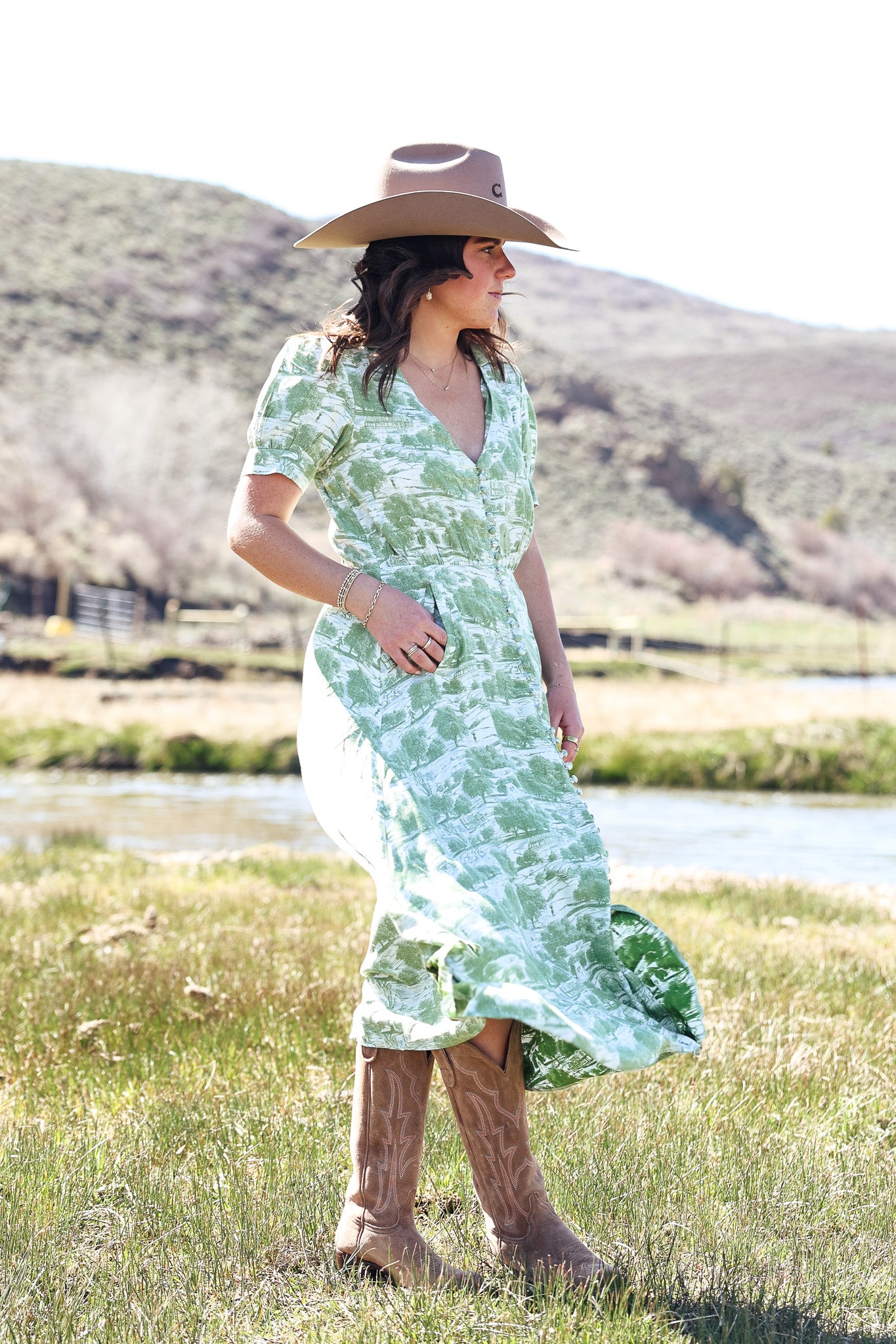 Sendero Darcy Dress in Mint Green