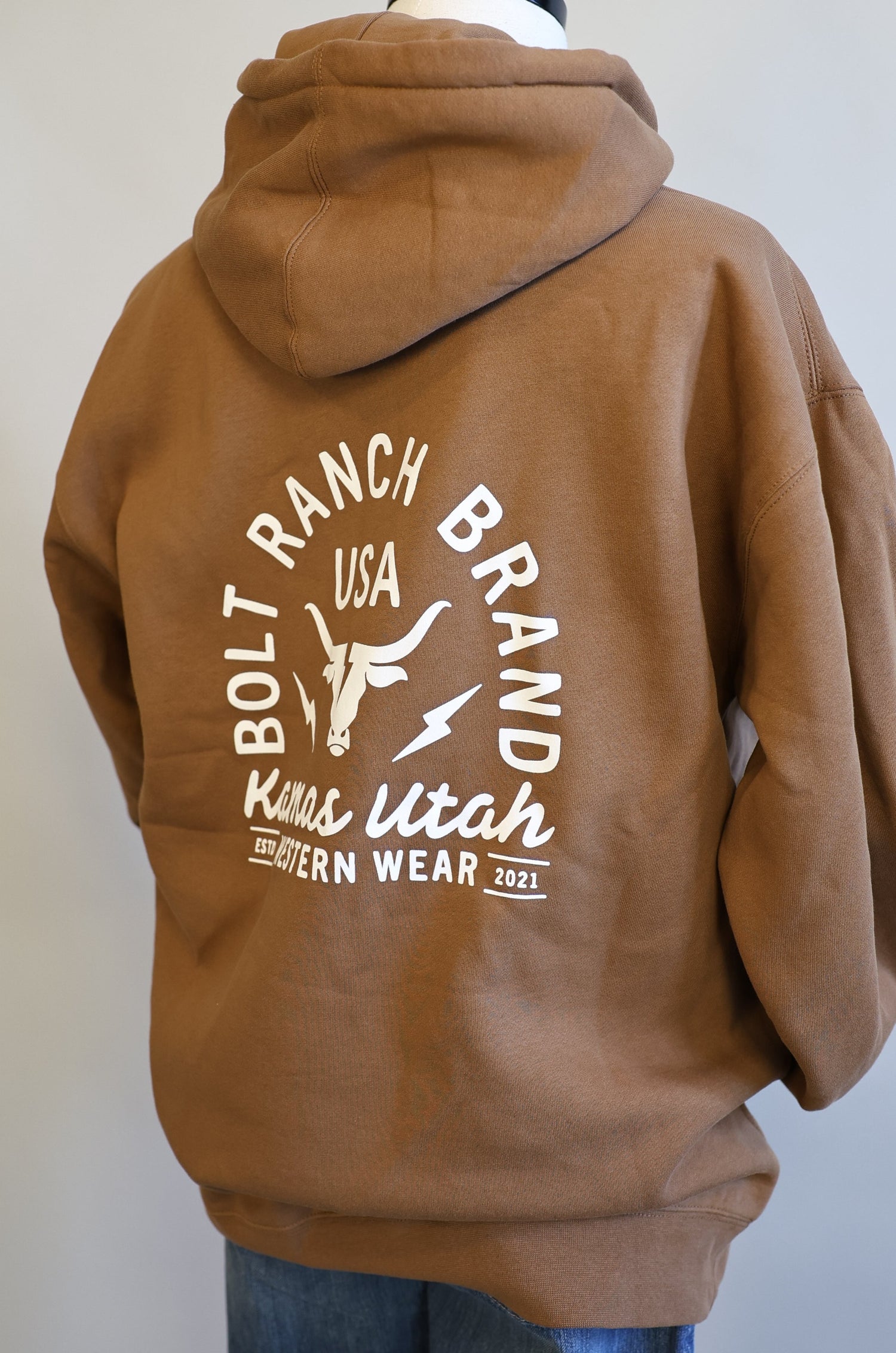 Bolt Ranch Adult Hoodie in Enhanced Saddle