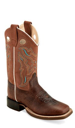 Old West Brown Leather Kids Boots at boltranchstore.com