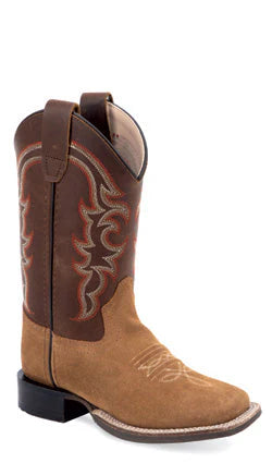 Old West Kids Square Toe Leather Boot