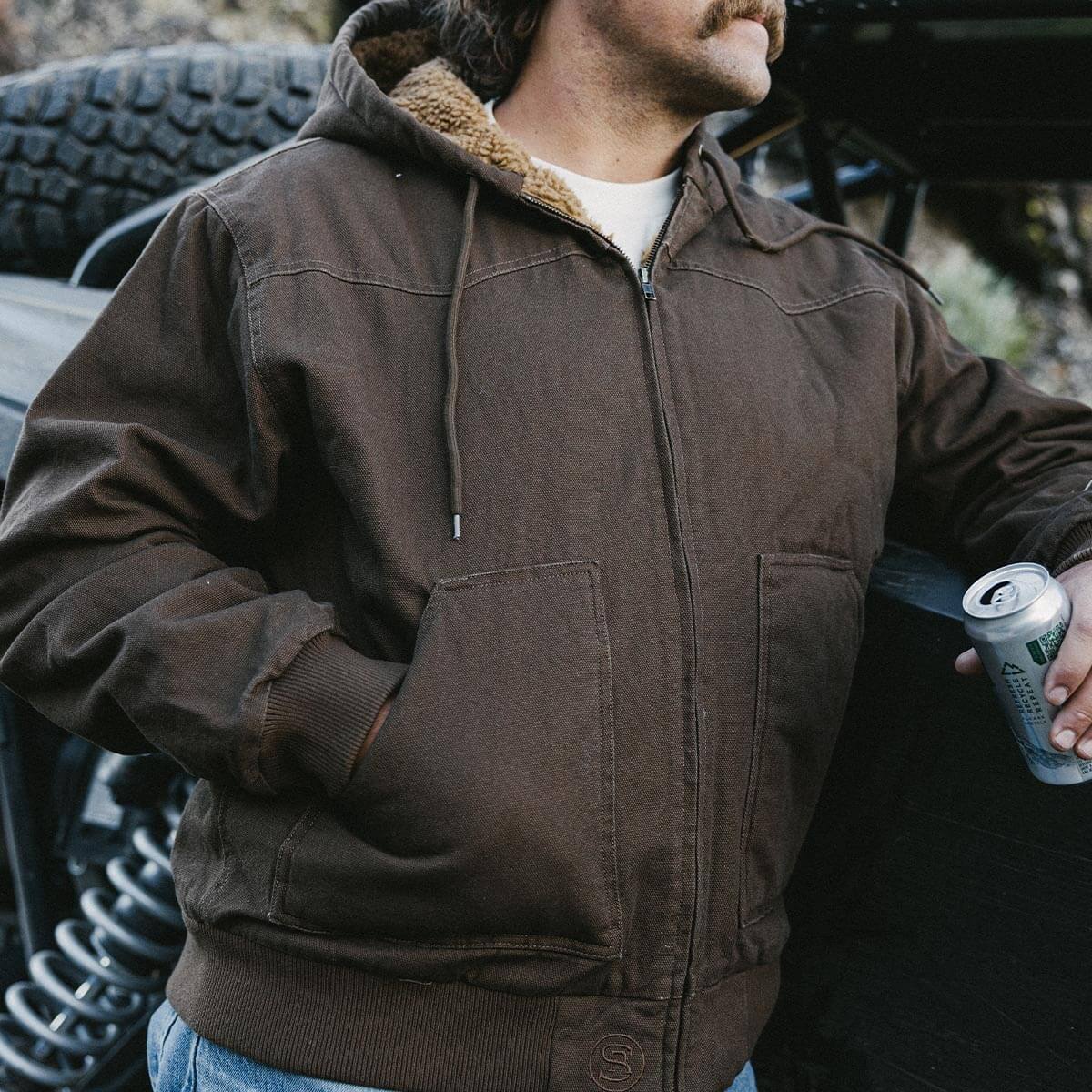 Seager Bison Insulated Jacket Tobacco mens insulated canvas jacket for cold ranch mornings cowboy