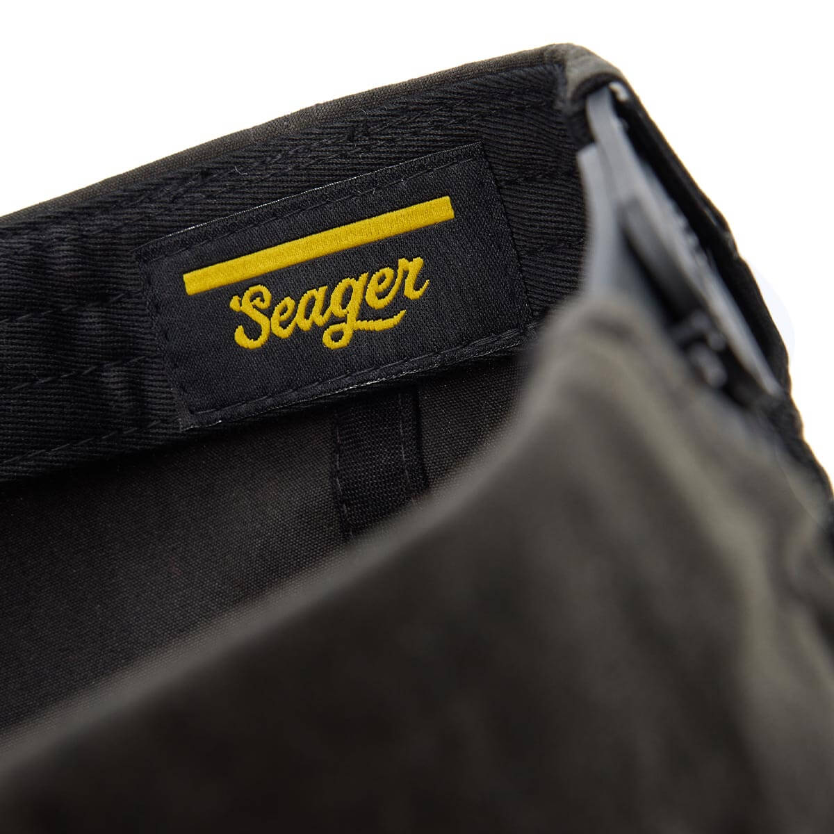 Seager Bison Waxed Snapback Black durable cap for ranch chores and cowboy work Utah ranch wear