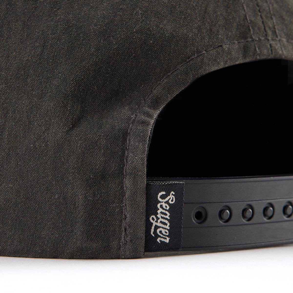 Seager Bison Waxed Snapback Black Hey Good Lookin label inside the crown western clothing