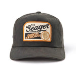 Seager Bison Waxed Snapback Black structured medium profile crown ranch wear