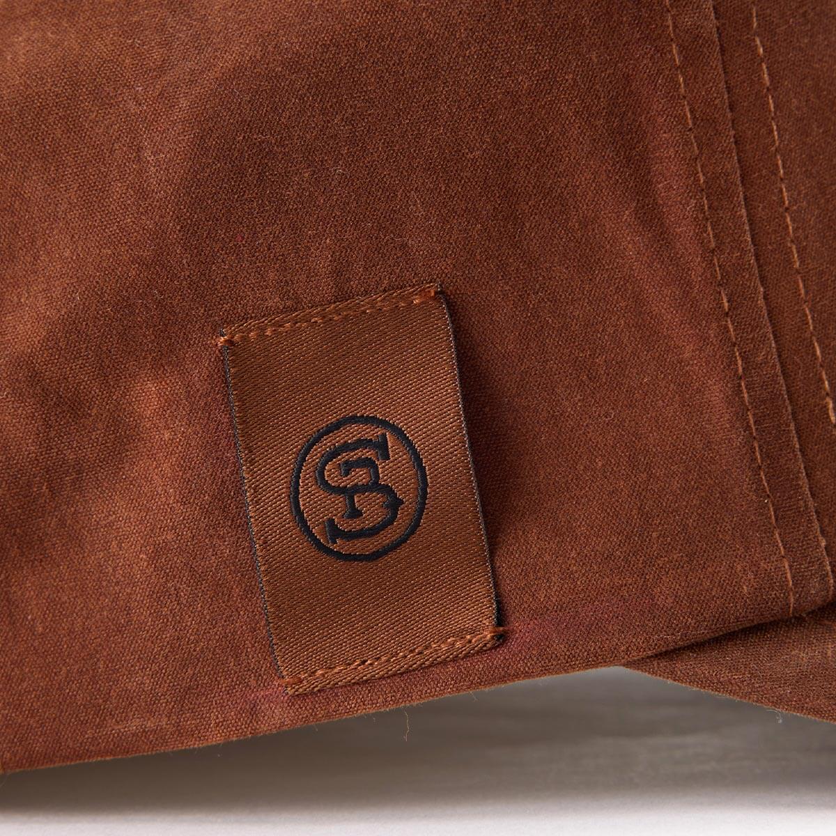 Seager Bison Waxed Snapback Brown bison front design rodeo