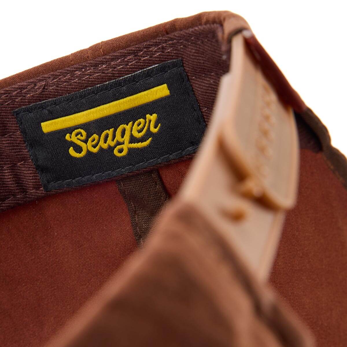 Seager Bison Waxed Snapback Brown Hey Good Lookin tag stitched inside Utah ranch wear