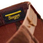 Seager Bison Waxed Snapback Brown Hey Good Lookin tag stitched inside Utah ranch wear