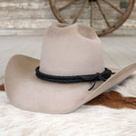 Black Braided Leather Hat Band