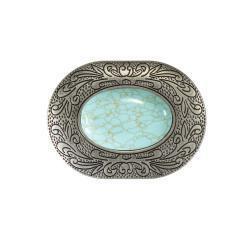 37902 TQ Stone Oval Ant Buckle