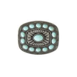Blazin Roxx Western Rectangle Turquoise Stone Buckle