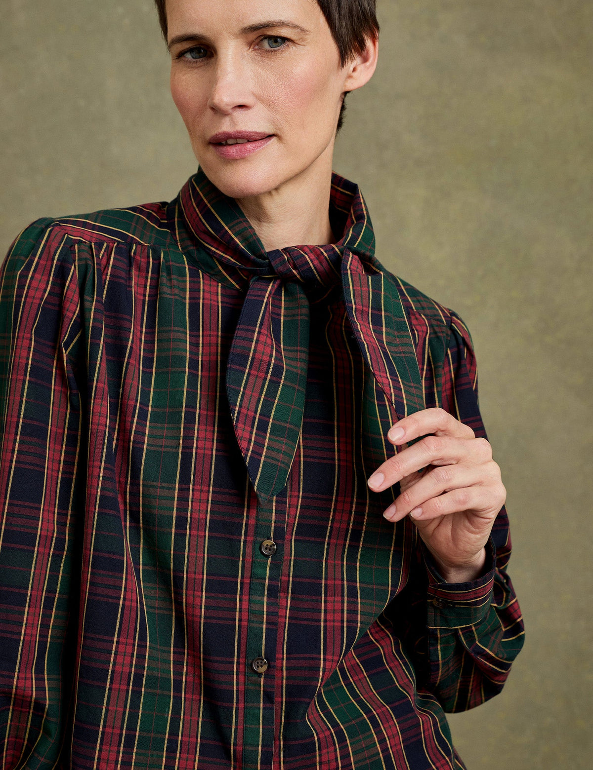 Penelope Chilvers Blythe Blouse neck ties knotted for a feminine finish western fashion