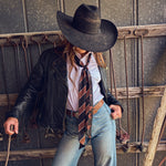 Fringe Scarves Boli Preppy Saddle Black Brown three and a half inch by 70 inch length made for dramatic styling rodeo