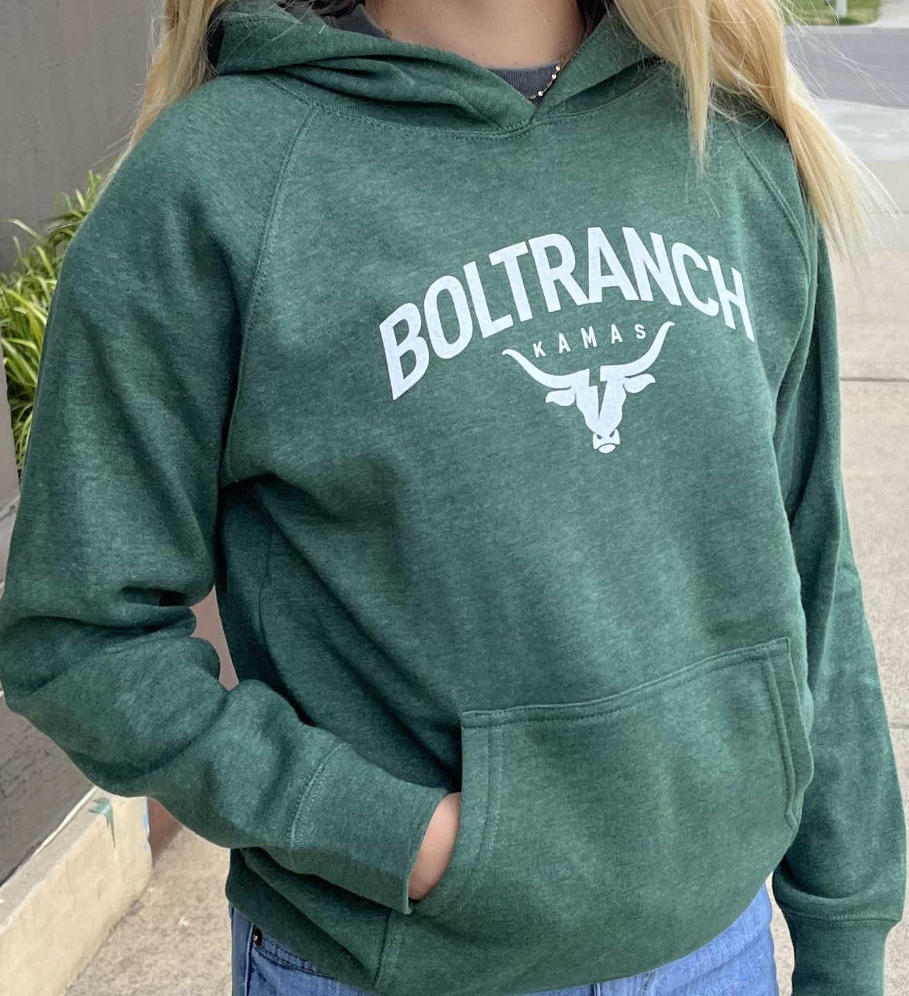 Bolt Ranch Collegiate Youth Hoodie Moss