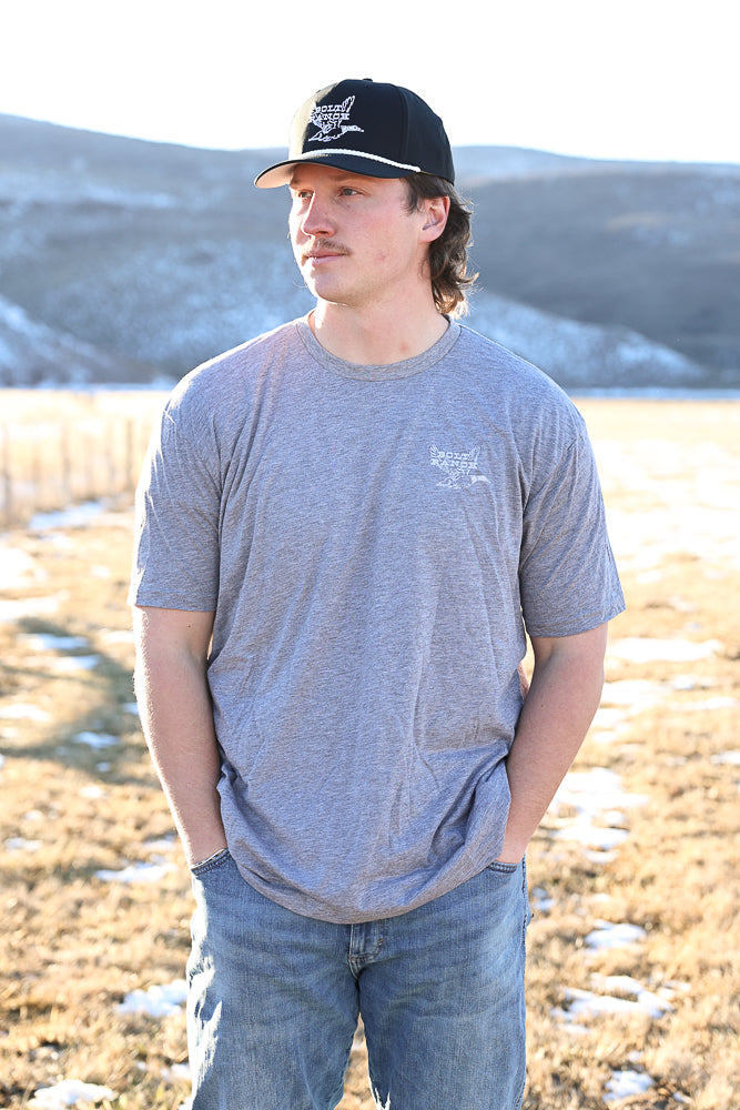 Bolt Ranch Adult Flyin South Tee Shirt mens gray grey duck mallard hunting tshirt Boltranchstore.com free shipping new 2026 bolt merch