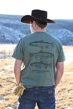 Bolt Ranch Adult Gone Fishin Tee Shirt green fish trout Boltranchstore.com merch fish fishing mens womens unisex new arrival bolt gear free shipping gift