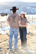 Bolt Ranch Adult Rough Stock Tee Shirt brown espresso mens womens unisex tshirt tee popular cowboy rodeo tee free shipping Boltranchstore.com