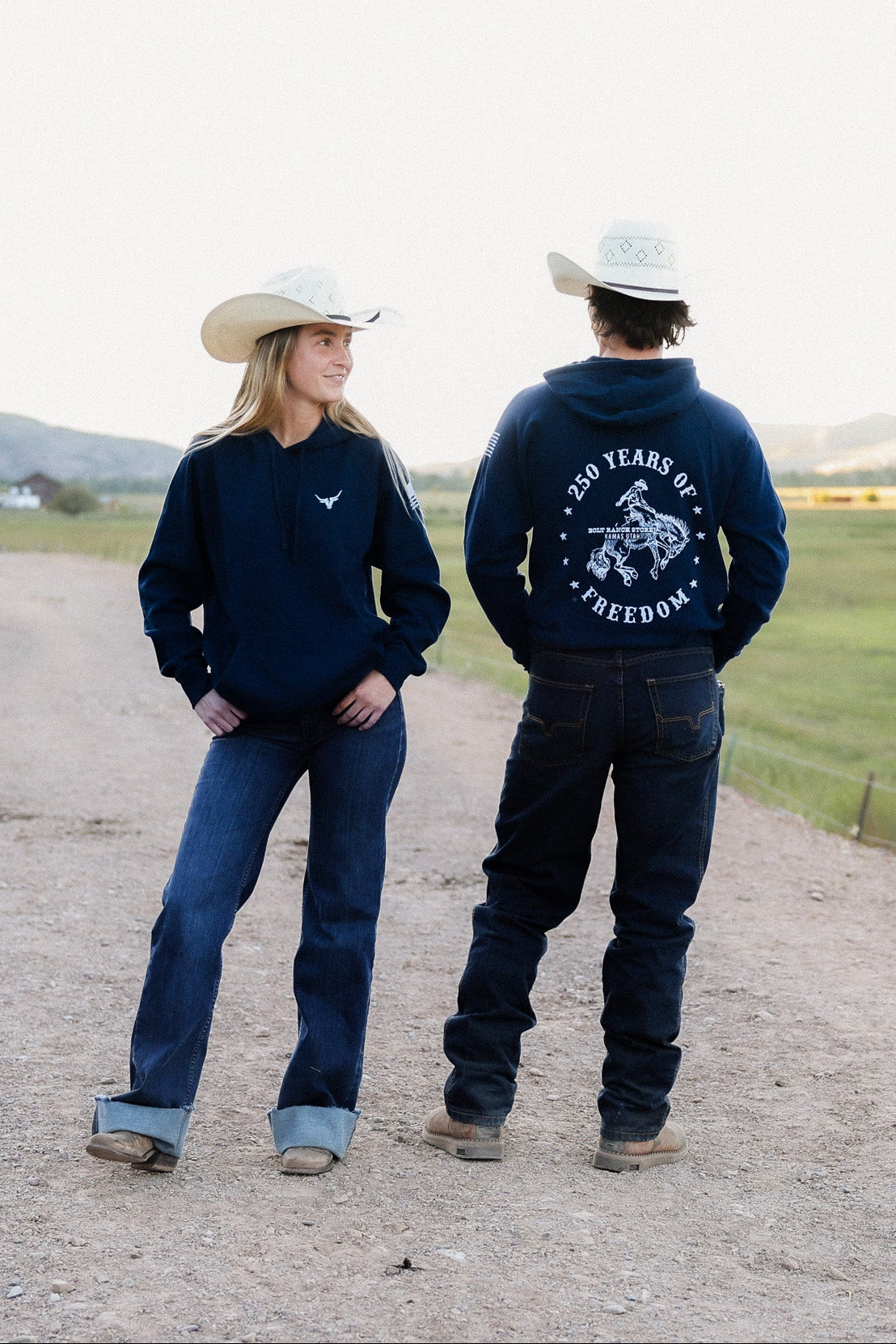 Bolt Ranch 250 Freedom Hoodie navy mens womens unisex summer america rodeo sweatshirt celebrate July Boltranchstore.com
