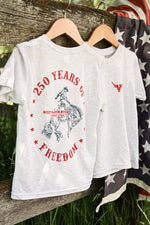 Bolt Ranch Toddler 250 Freedom T Shirt kids gray america rodeo cowboy boys girls tee boltranchstore.com Free Shipping July America