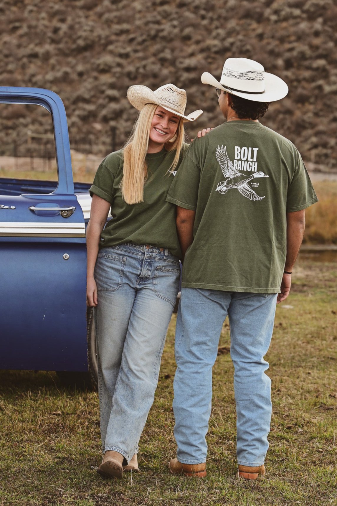 Bolt Ranch Wetlands Tee Fall 2024 new logo gear Bolt Ranch Store mallard duck hunting short sleeve t green unisex men women top gift