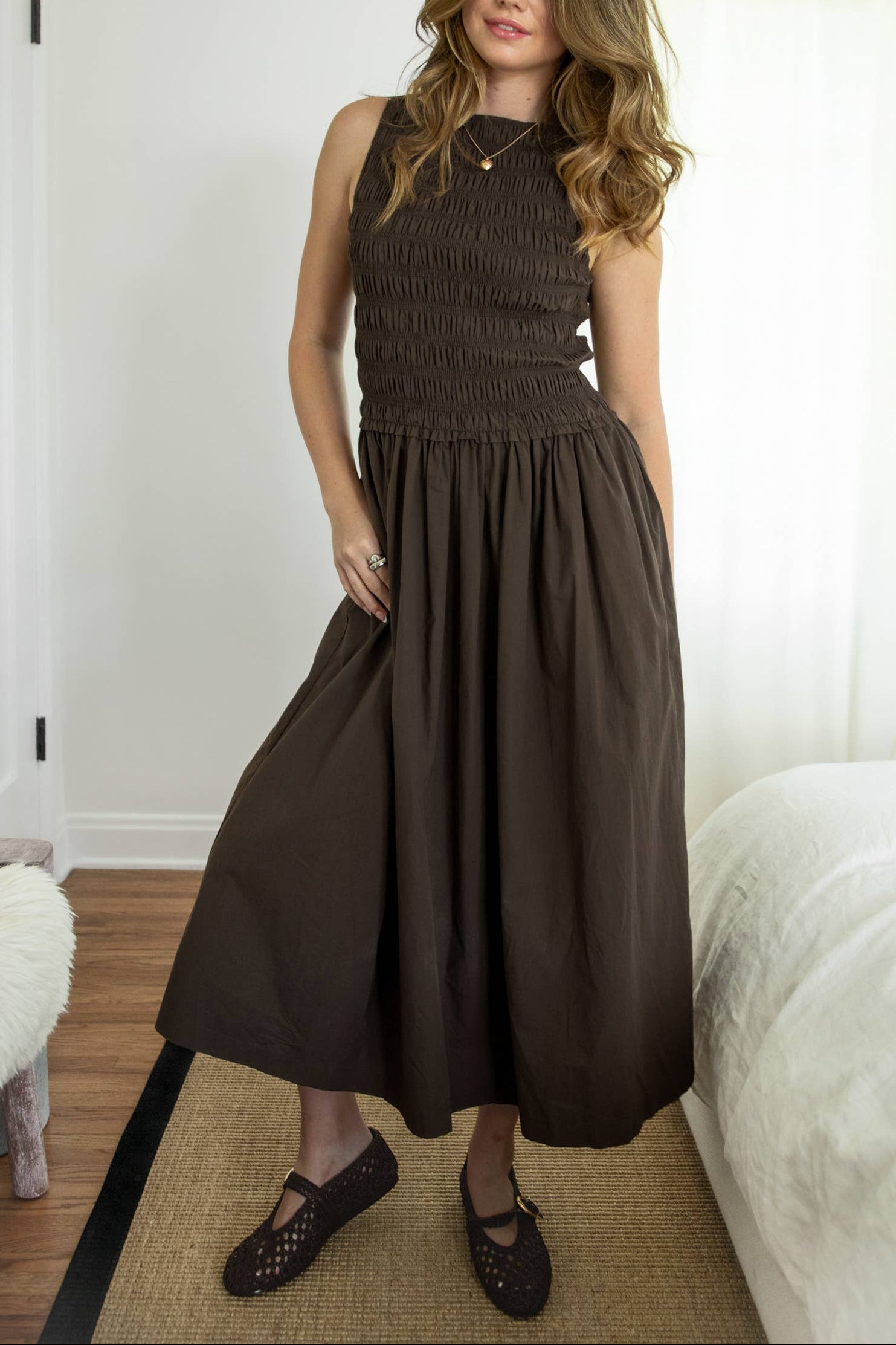 women's dresses in store Brandy modest maxi dress mixed floral – JanieLanie The Sorina dress by Dôen is crafted from a soft and delicate organic cotton voile Women's Dresses | KAHINDO