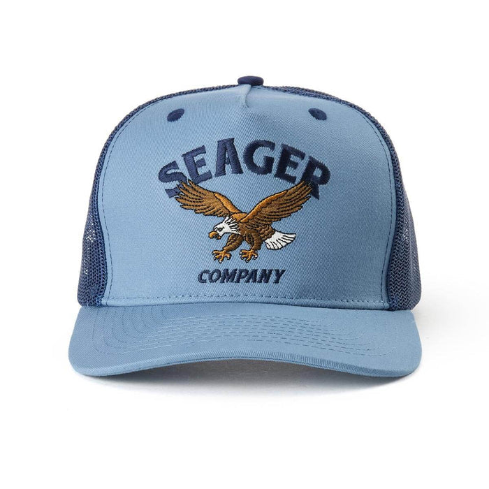 Seager Bradley Trucker Hat in Faded Denim