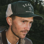 Seager Branded Flapjack Army cold weather hat for ranch wear in the mountains western clothing