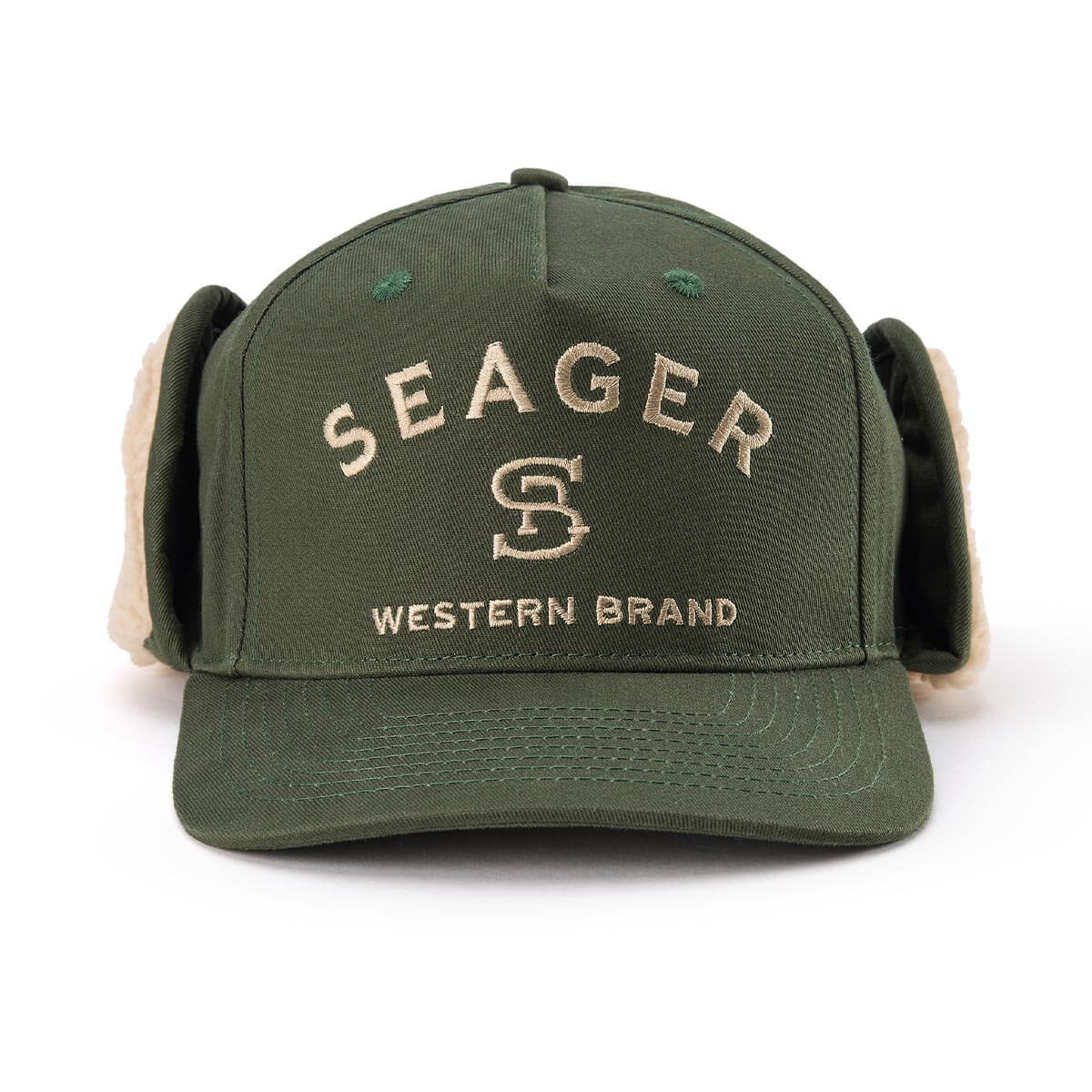 Seager Branded Flapjack Army high profile structured crown ranch wear