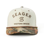 Seager Branded Snapback camo cream hat Boltranchstore.com western brand trucker hat mens womens