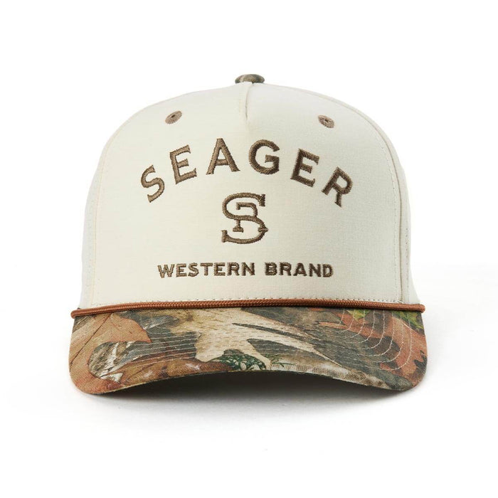 Seager Branded Snapback camo cream hat Boltranchstore.com western brand trucker hat mens womens