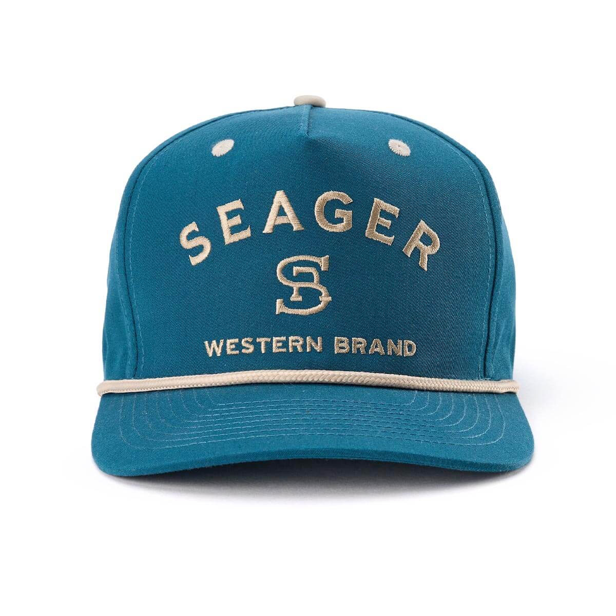 Seager Branded Snapback Navy high profile structured crown ranch wear