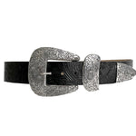Braun Belt black or tan suede tooled belt with silver floral buckle western fashion clothing Boltranchstore.com Free Shipping