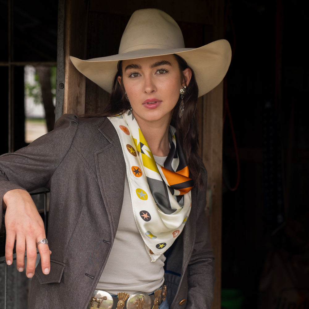 Fringe Bronco Rider Silk Scarf