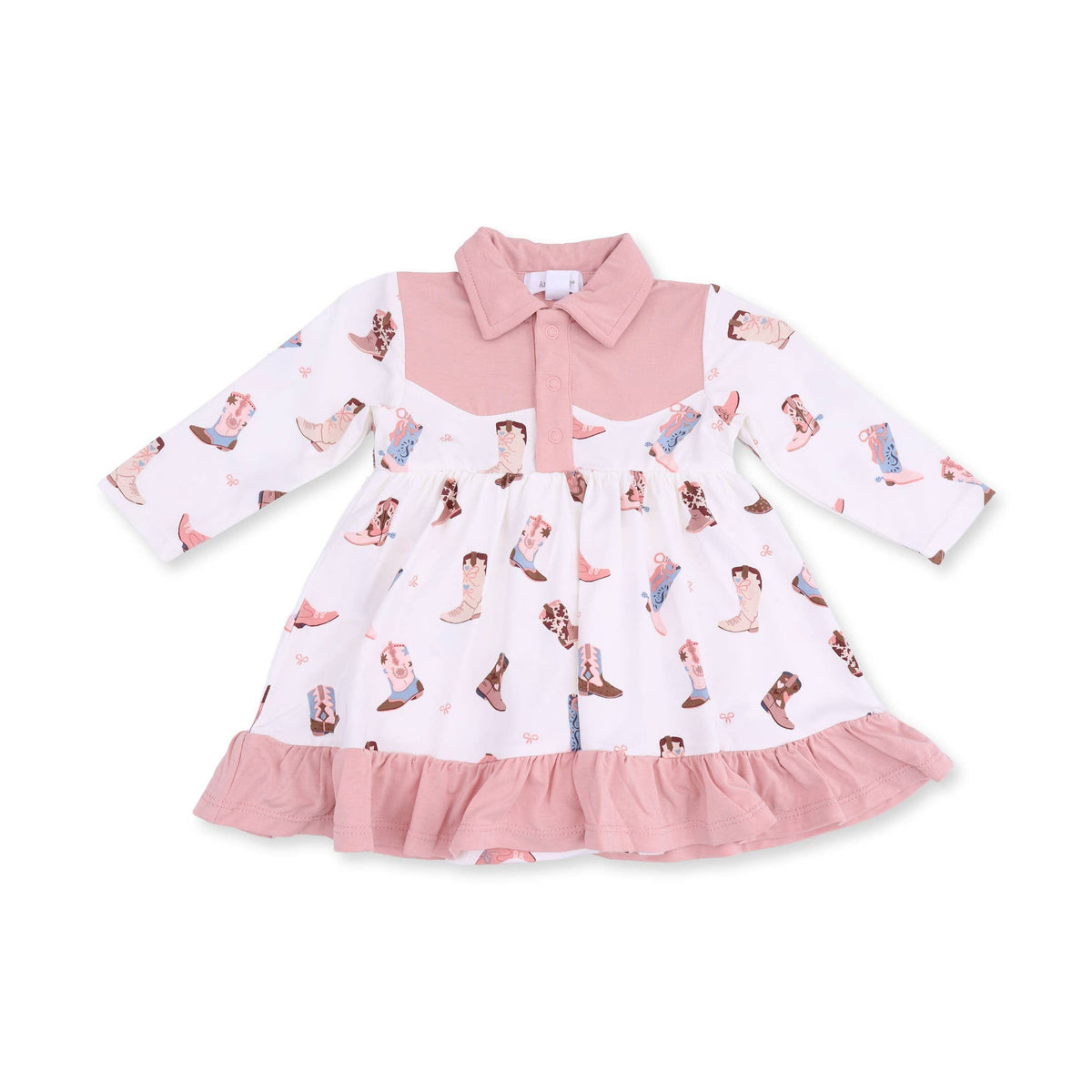 Buckarette Boots Long Sleeve Cowboy Bodysuit Dress shop at boltranchstore.com baby western wear