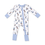 Baby onesie with cowboy boot pattern on a white background Buckaroo Boots Convertible Romper Shop today at boltranchatore.com