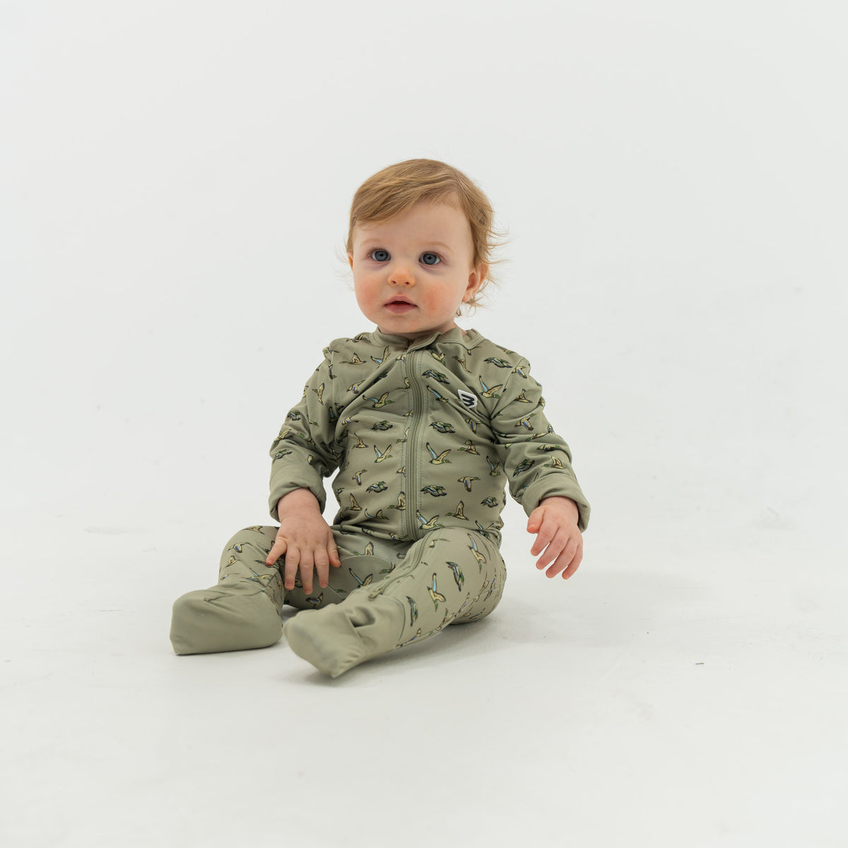Burlebo Baby Zip Up flying ducks western green boys pajamas Burlebo at Boltranchstore.com free shipping