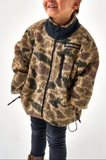 Burlebo Youth Sherpa Full Zip Jacket in zip up  with convenient side pockets perfect for your little hunter at boltranchstore.com