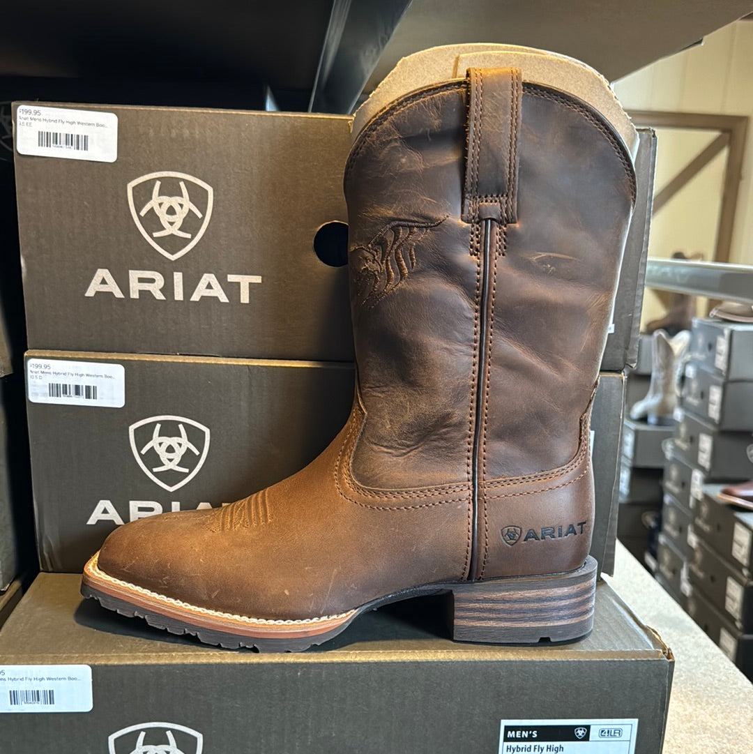 Ariat Mens Hybrid Fly High Western Boots - Distressed Brown