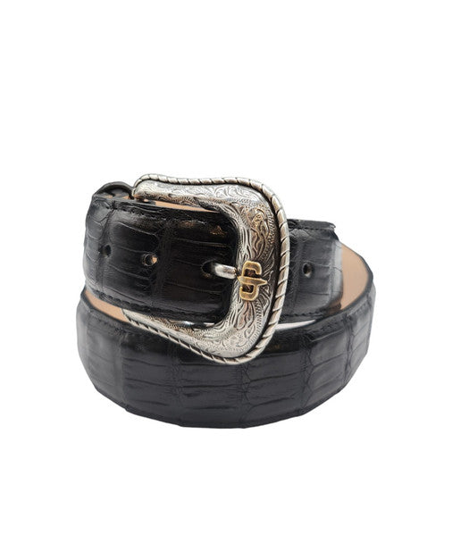Stetson Caiman Leather Black Belt