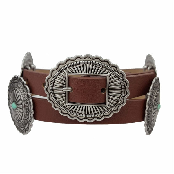 Western Concho Belt with Stones