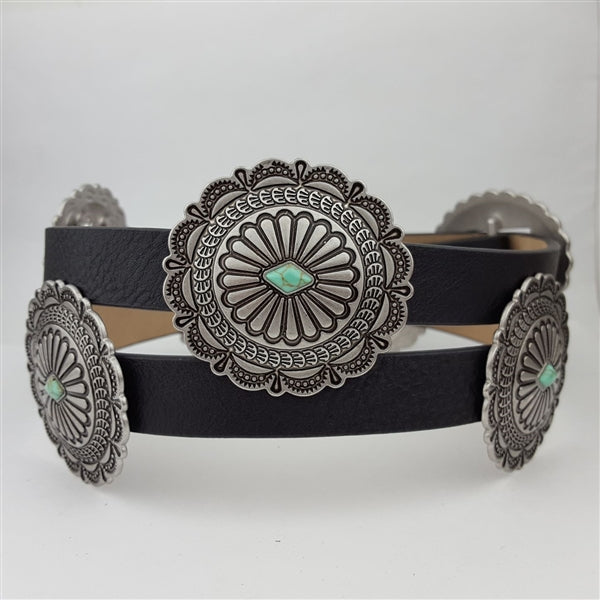Western Concho Belt with Stones