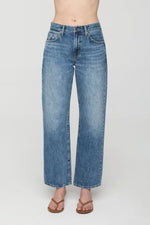 Pistola Lexi Mid Rise Bowed Straight Jean Distance faded medium blue rigid denim jean womens western boutique Utah SKU P00016200