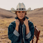 Lainey Wilson cowboy hat Charlie 1 Horse Hang Tight Honey Cowgirl Hat Find at Boltranchstore.com camo straw summer concert cowboy hat