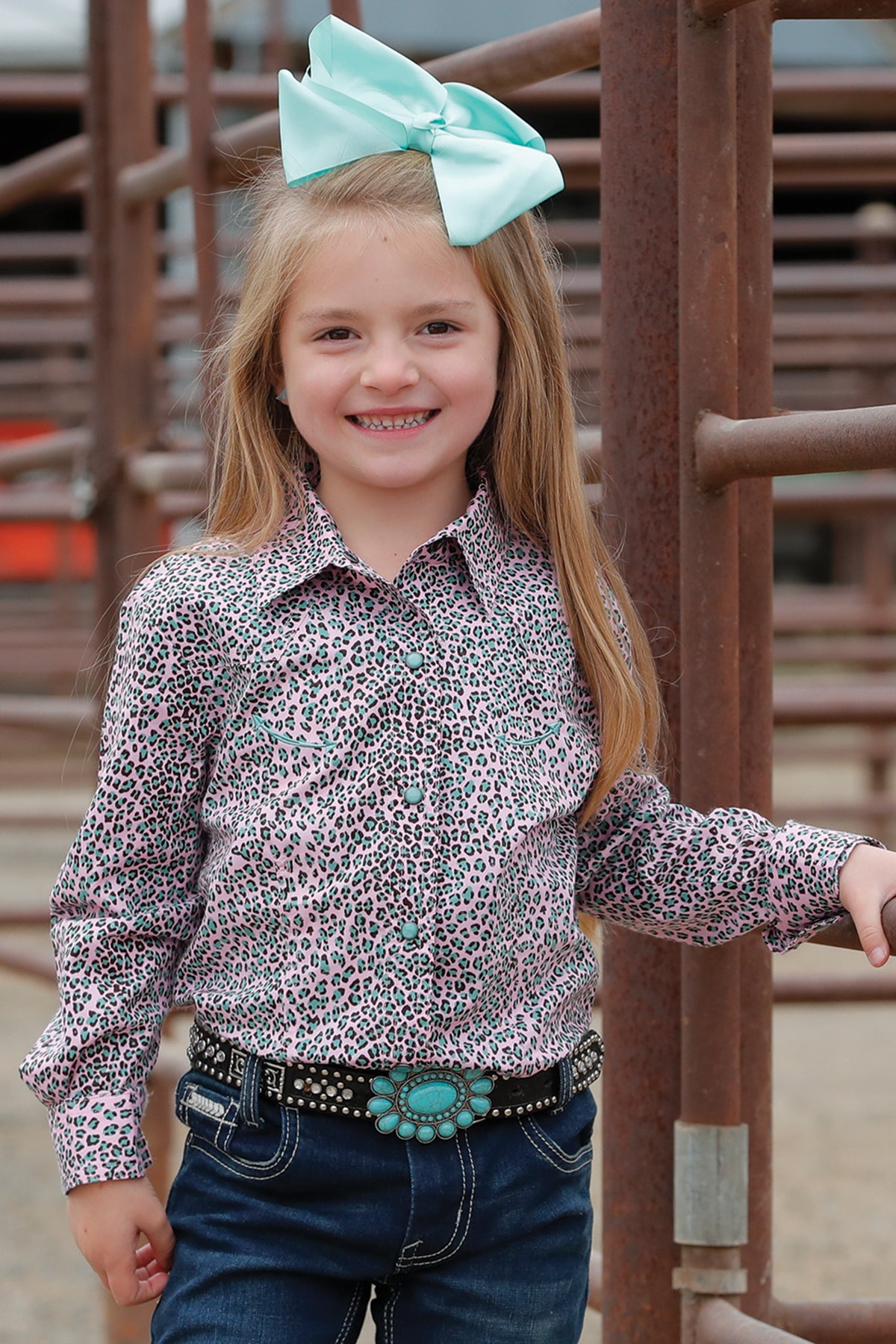 Cruel Girl Pink Leopard Print Western Shirt