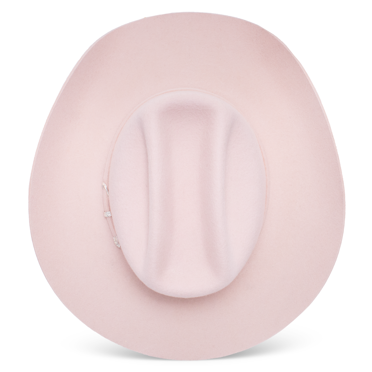 Charlie 1 Horse The Cowgirl Hat Light Pink shaped brim with a gentle curl for a classic cowgirl silhouette