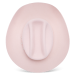 Charlie 1 Horse The Cowgirl Hat Light Pink shaped brim with a gentle curl for a classic cowgirl silhouette