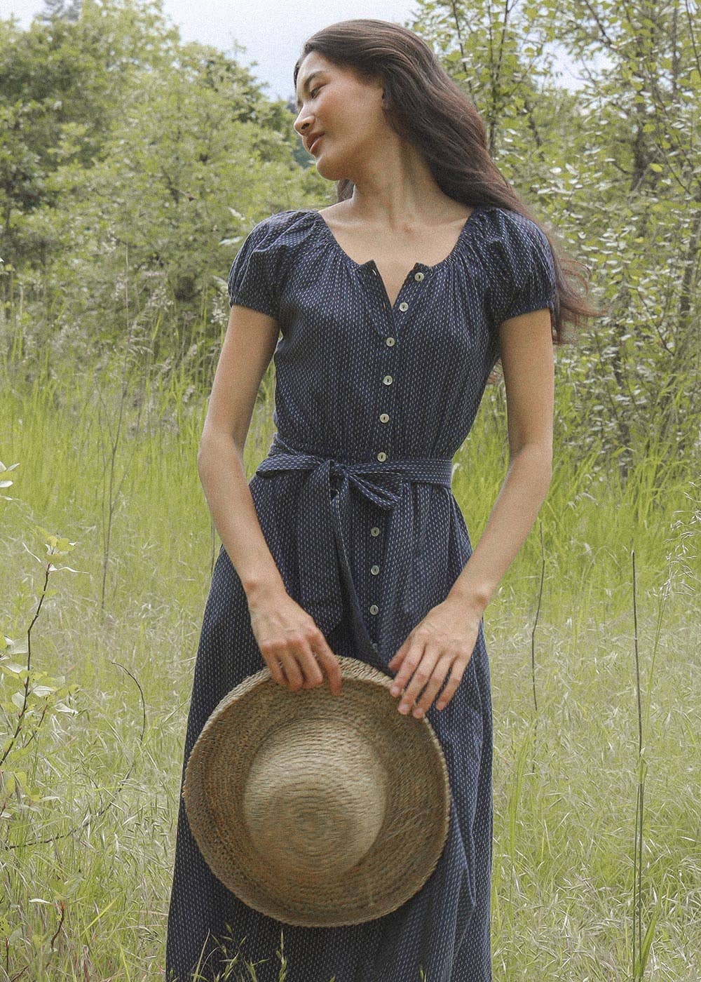 Calais Navy Blue Midi Dress find at Boltranchstore.com 