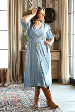Calista chambray dress womens denim summer midi dress buy now at bolt ranch store free shipping
